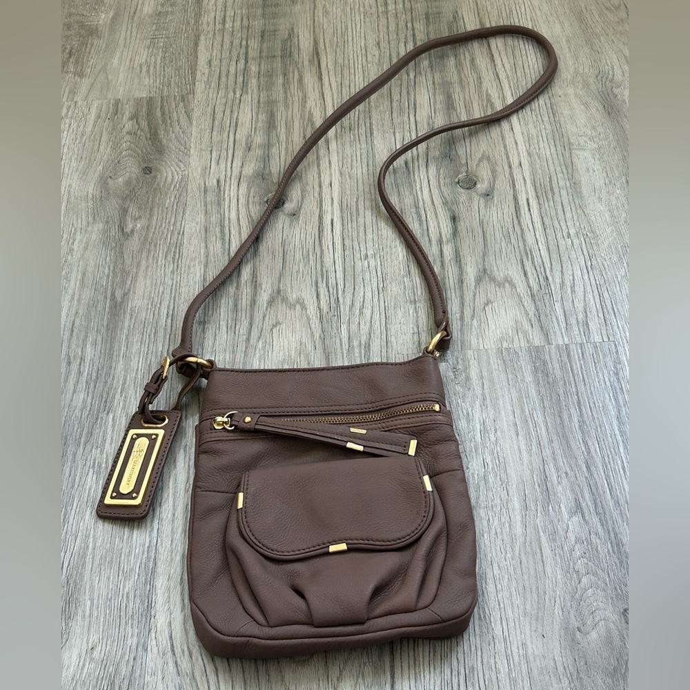 B Makowsky Brown Cross Body Bag - Picture 2 of 8